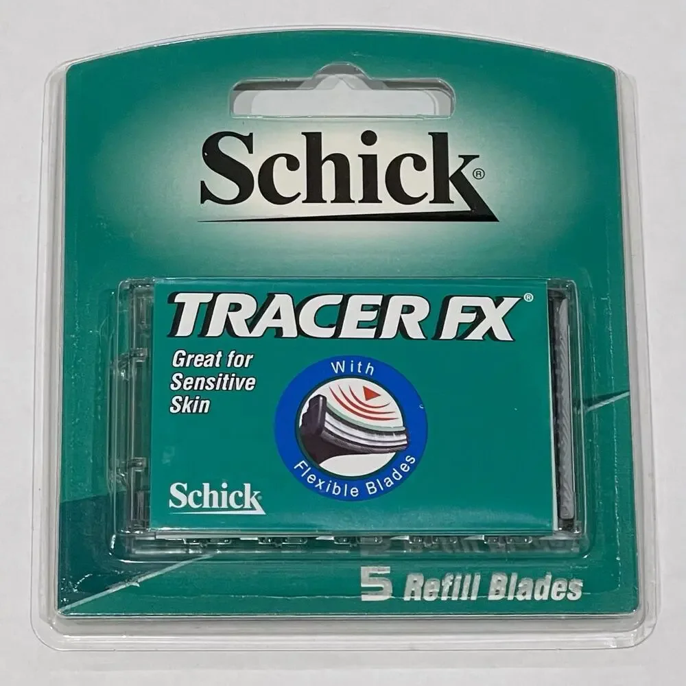 NEW Schick Tracer FX Razor Refill Blades - 1 Pack, 5 Cartridges, Case - DISC VTG